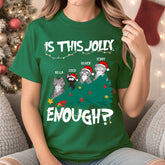 Personalized Christmas T-shirts, Hoodies, Sweatshirts – "Is This Jolly Enough?" with Custom Cats